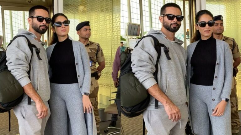 Shahid Kapoor-Mira Rajput are twinning and winning as they jet off for New Year vacay in style-WATCH