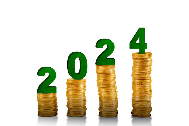 Budget 2024 25 Navigating The Path To Inflation Stability BharatTimes   Image Four Pile Golden Coins With Numbers 2024 Studio Isolated White Background 175634 16517 