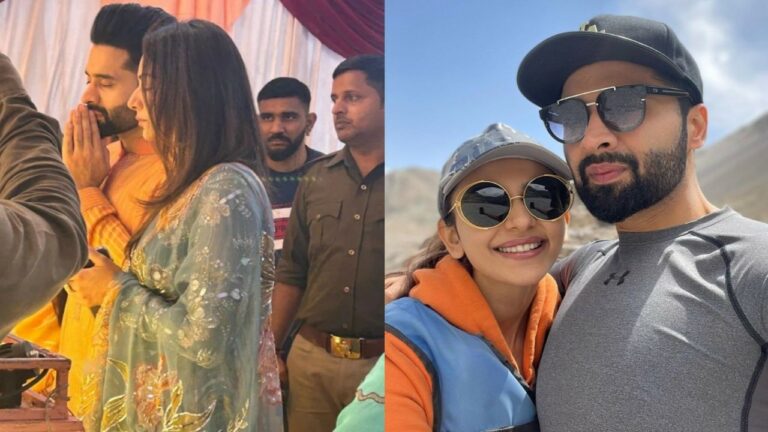 Rakul Preet Singh-Jackky Bhagnani offer prayers at Ram Mandir replica Rath amid wedding reports; See PICS