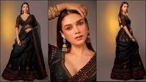 Captivating Regality: Aditi Rao Hydari’s Chanderi Silk Lehenga Look Unveiled